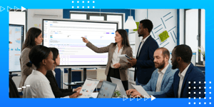 Business teams analyzing shared performance data to align on priorities and drive business decision-making. 