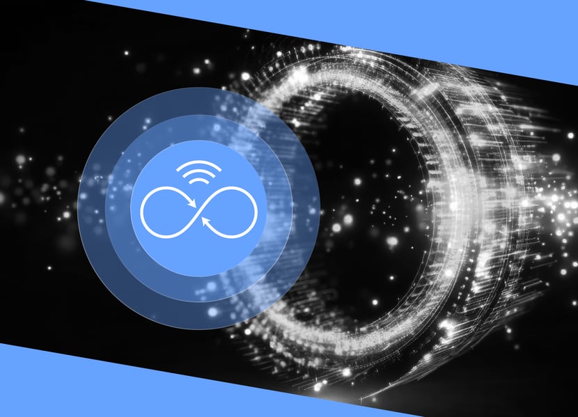 Digital blue light ring symbolizing continuous insight and Always-On partnership intelligence.