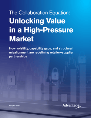 Report cover titled The Collaboration Equation with charts and lock icons on blue background