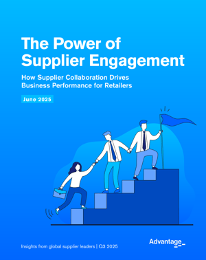 Cover image of The Power of Supplier Engagement report with leaders climbing steps for collaboration