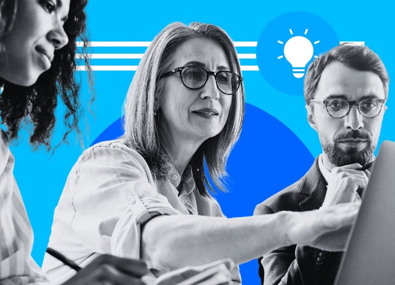 A diverse team of business people collaborating