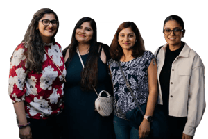 Our employees standing together at a company social event, representing team connection and workplace culture