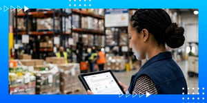 Warehouse professional analyzing operational data in a distribution centre